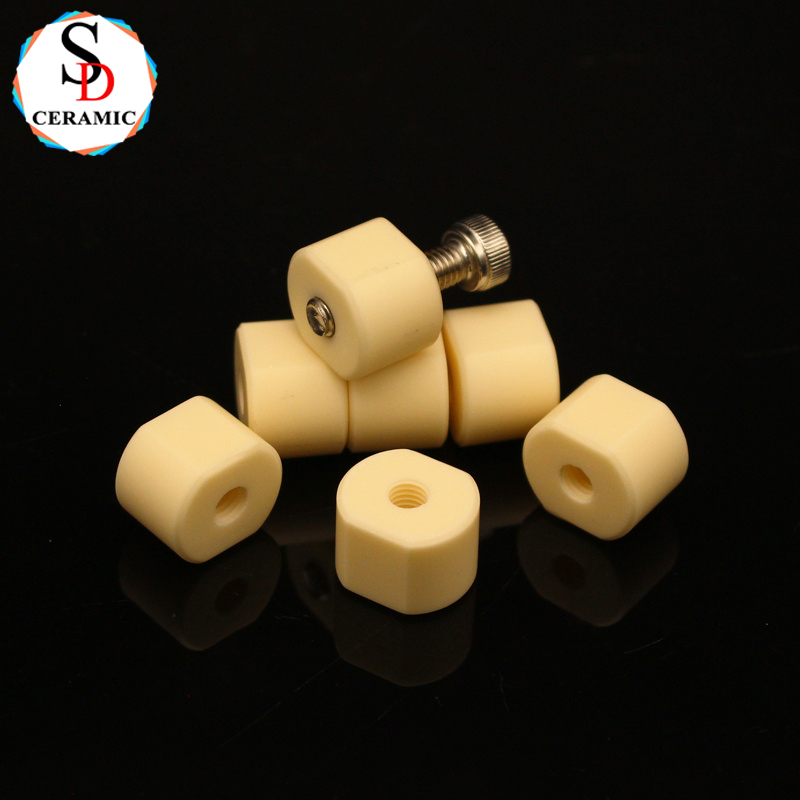 Customized Shape 99 Alumina Screw Nut Al2O3 Ceramic Insulator for Industrial Using