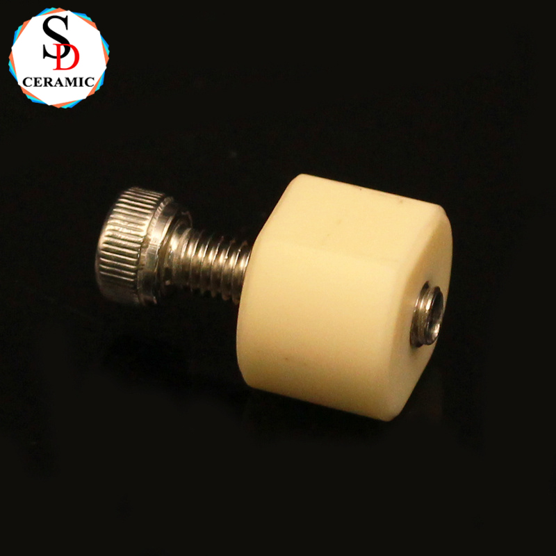 Customized Shape 99 Alumina Nut Ceramic Screw Insulator for Industrial Using