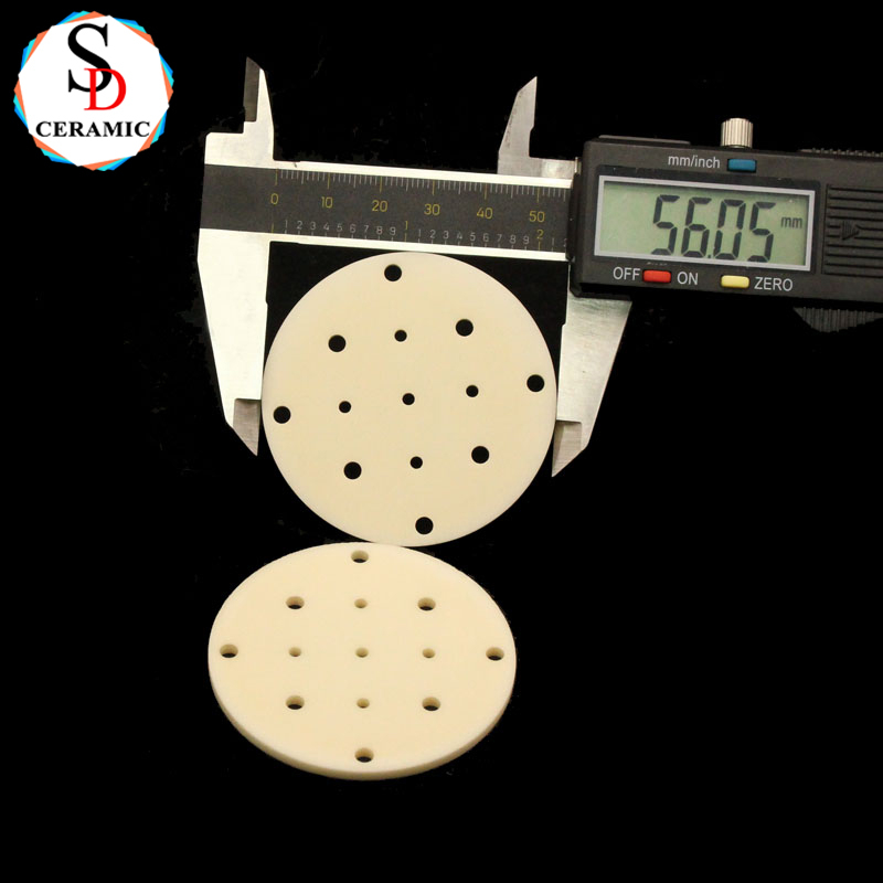 High Strength Round 99 Al2o3 Ceramic Plate Disk with Custom Holes