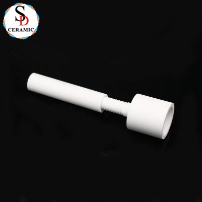 Alumina 95 Al2O3 Ceramic Screw Bolt Threaded Sleeve Insulator Tube